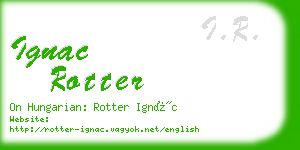 ignac rotter business card